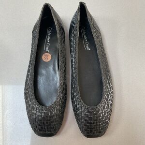 Coldwater Creek Black Woven Women's Flats Size 8 NWOT